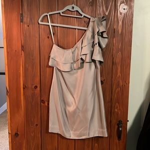One shoulder banana republic dress with ruffle